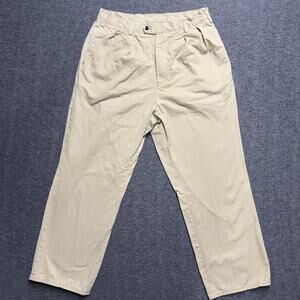 Non Stock Pants Mens 32x27 Khaki Straight Pleated Military Trousers Twill